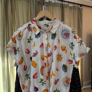 J Crew linen blend women’s top 2X